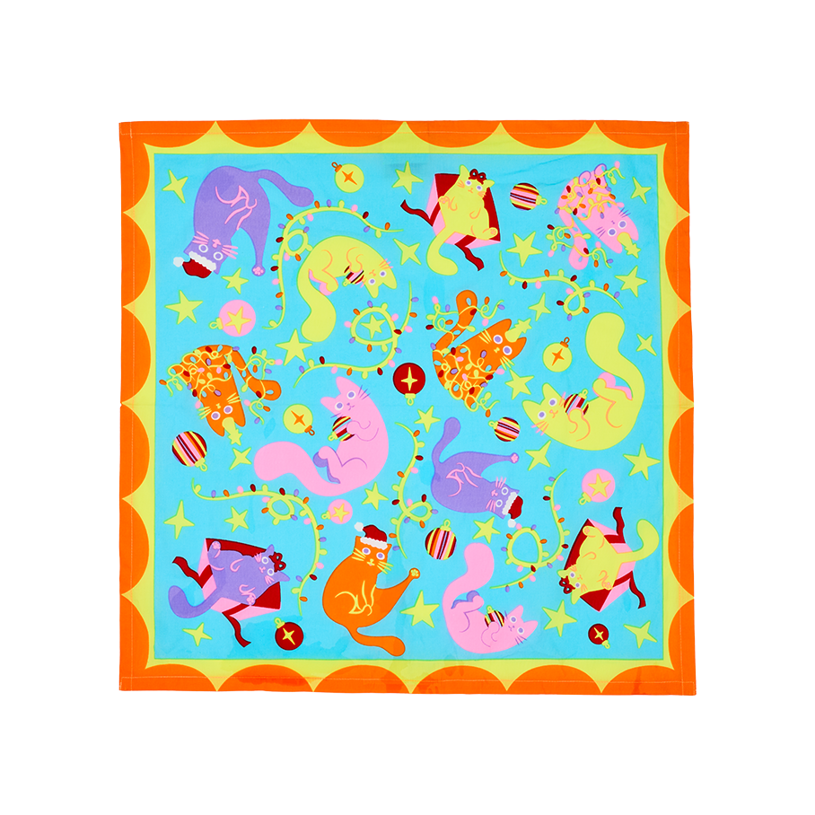 Purrrfect Christmas Knot Wrap